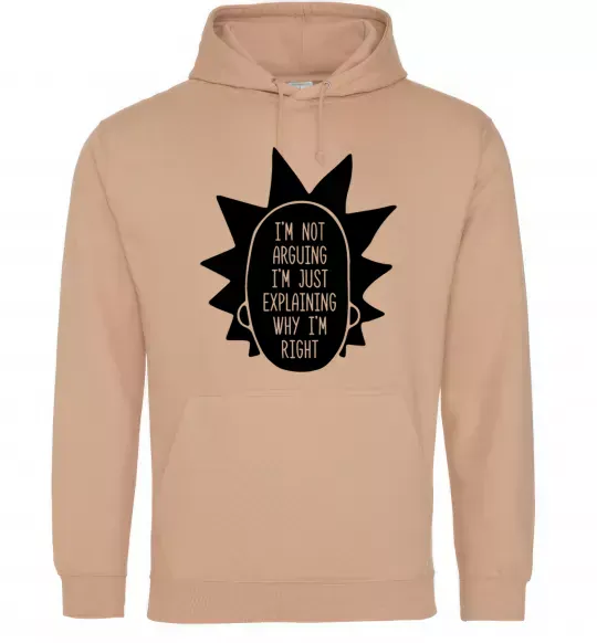 Чоловіча толстовка (худі) Рік і Морті im not arguing силует Пісочний фото