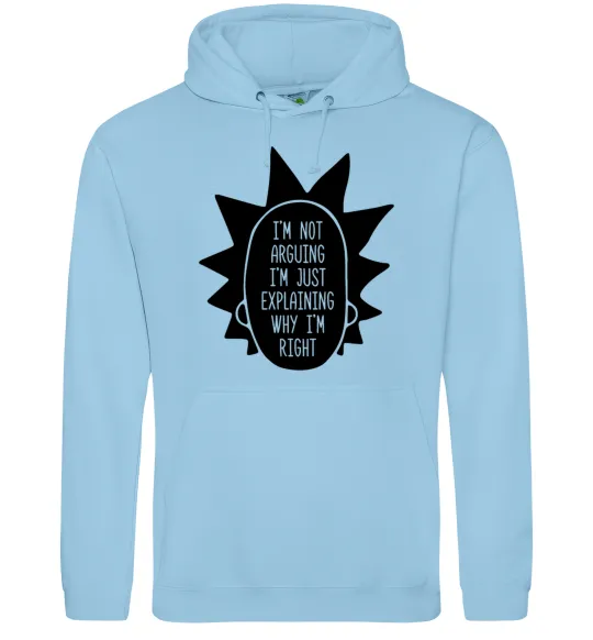 Женская толстовка (худи) Рік і Морті im not arguing силует Голубой фото