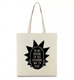 Эко-сумка Рік і Морті im not arguing силует Бежевый фото