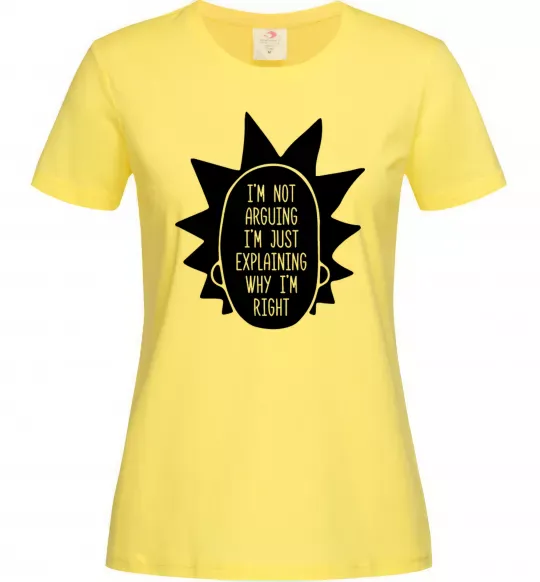 Женская футболка Рік і Морті im not arguing силует Лимонный фото