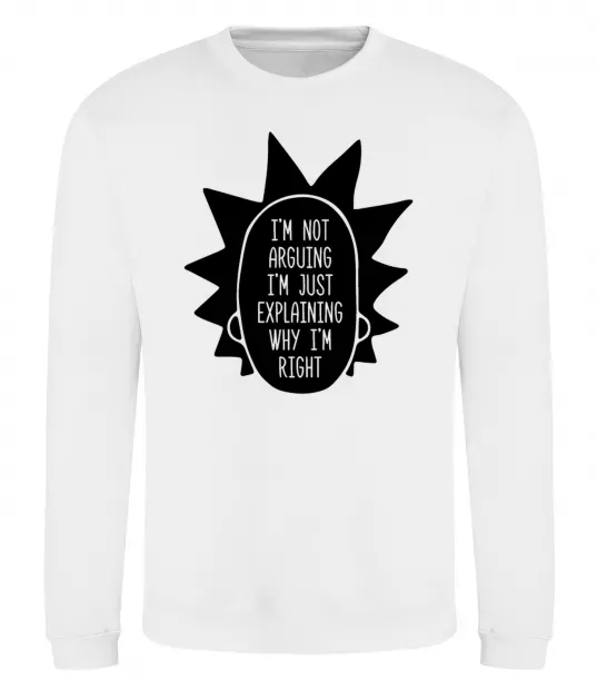 Світшот Рік і Морті im not arguing силует Білий фото