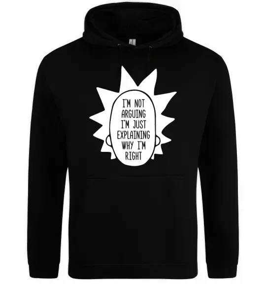 Женская толстовка (худи) Рік і Морті im not arguing силует Черный фото