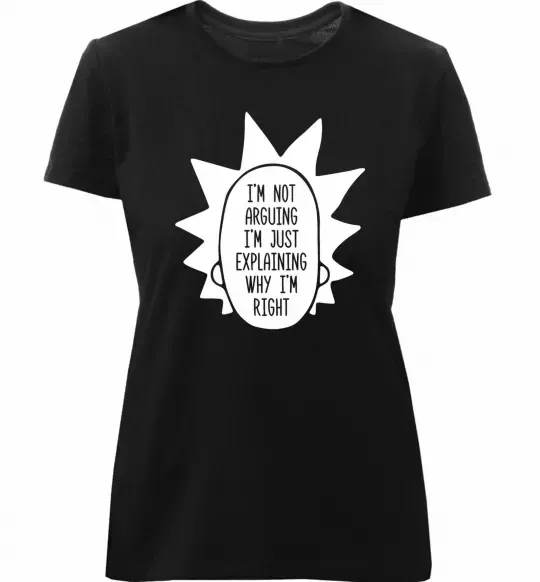 Женская премиум футболка Рік і Морті im not arguing силует Черный фото