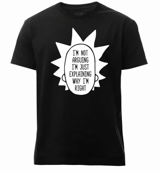 Мужская премиум футболка Рік і Морті im not arguing силует Черный фото