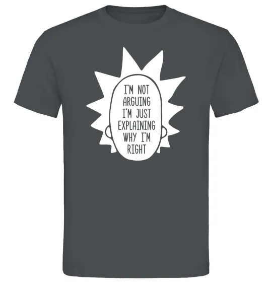 Мужская футболка Рік і Морті im not arguing силует Графит фото