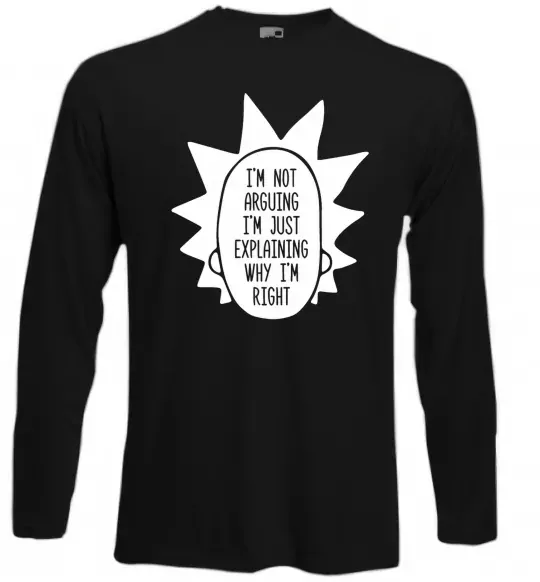 Лонгслив Рік і Морті im not arguing силует Черный фото