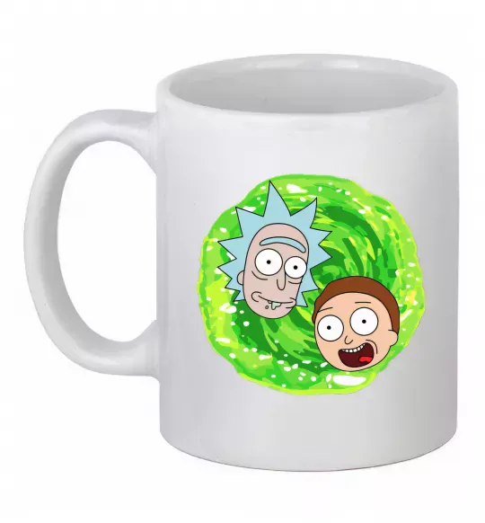 Чашка керамічна Рік і Морті RIck and Morty портал Білий фото