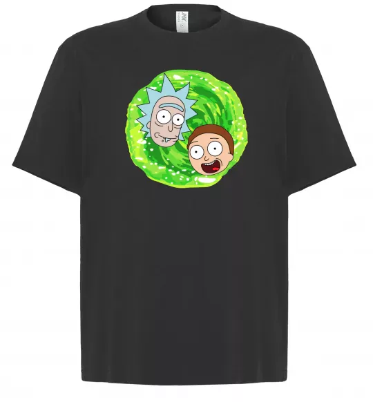 Футболка Оверсайз Рік і Морті RIck and Morty портал Чорний фото