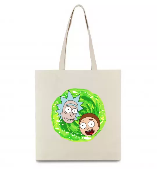 Эко-сумка Рік і Морті RIck and Morty портал Бежевый фото