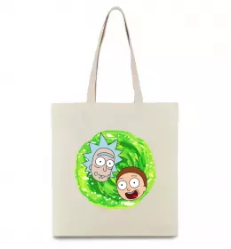 Эко-сумка Рік і Морті RIck and Morty портал Бежевый фото