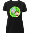Женская премиум футболка Рік і Морті RIck and Morty портал Черный фото