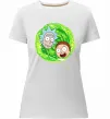 Женская премиум футболка Рік і Морті RIck and Morty портал Белый фото