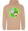 Мужская толстовка (худи) Рік і Морті RIck and Morty портал Песочный фото