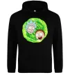 Женская толстовка (худи) Рік і Морті RIck and Morty портал Черный фото