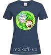 Жіноча футболка Рик и морти RIck and Morty портал Темно-синій фото