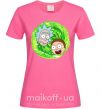 Женская футболка Рик и морти RIck and Morty портал Ярко-розовый фото