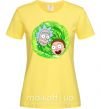 Женская футболка Рик и морти RIck and Morty портал Лимонный фото