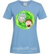 Женская футболка Рик и морти RIck and Morty портал Голубой фото