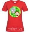 Женская футболка Рик и морти RIck and Morty портал Красный фото