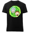 Чоловіча преміум футболка Рік і Морті RIck and Morty портал Чорний фото