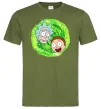 Чоловіча футболка Рік і Морті RIck and Morty портал Оливковий фото