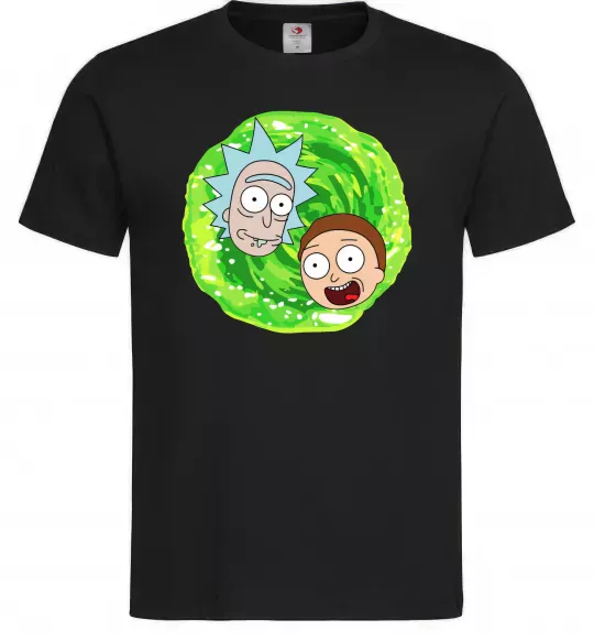 Чоловіча футболка Рік і Морті RIck and Morty портал Чорний фото