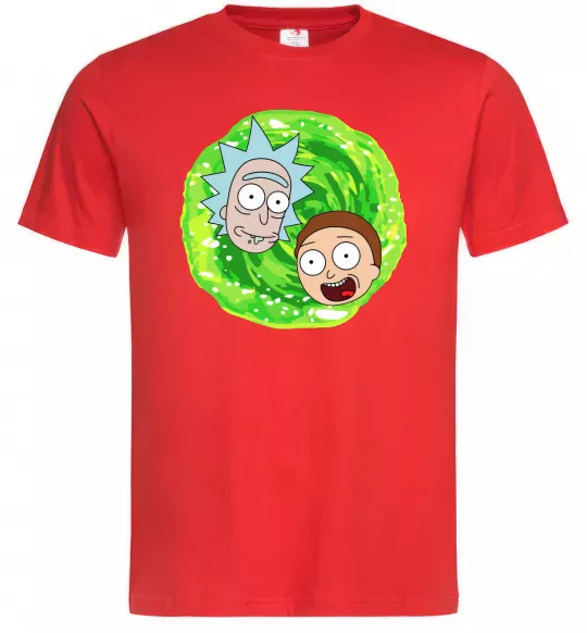 Чоловіча футболка Рік і Морті RIck and Morty портал Червоний фото
