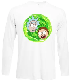 Лонгслив Рік і Морті RIck and Morty портал Белый фото