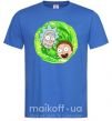 Чоловіча футболка Рик и морти RIck and Morty портал Яскраво-синій фото