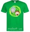 Мужская футболка Рик и морти RIck and Morty портал Зеленый фото