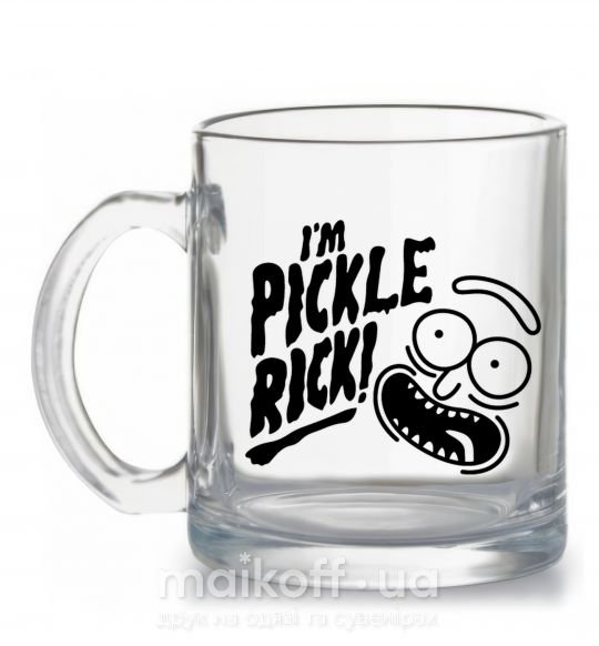 Чашка скляна Pickle Rick Прозорий фото