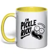 Чашка с цветной ручкой Pickle Rick Лимонный Чашка с цветной ручкой Pickle Rick Лимонный фото