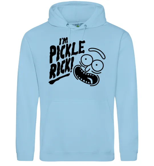 Чоловіча толстовка (худі) Pickle Rick Блакитний фото