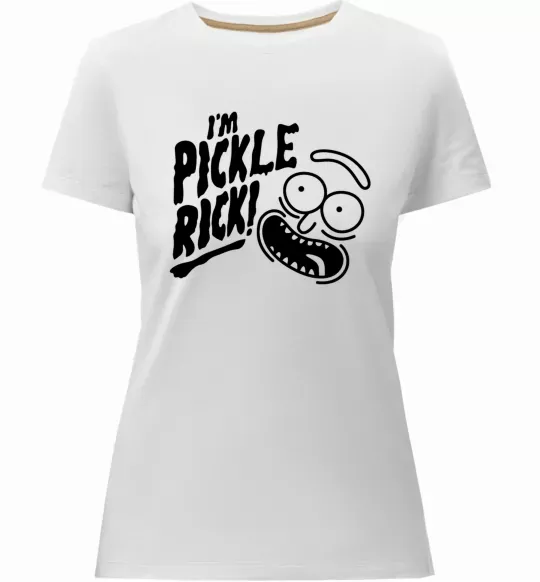 Женская премиум футболка Pickle Rick Белый фото
