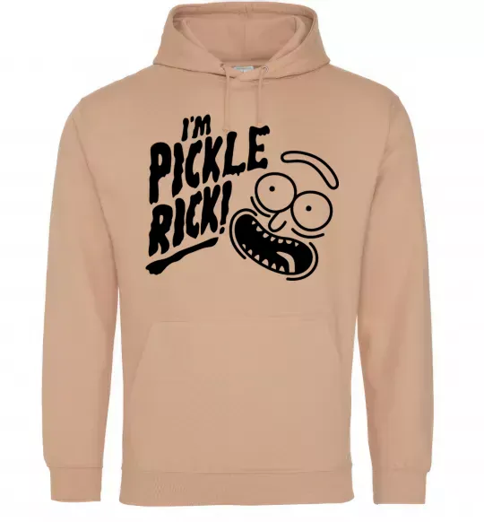 Женская толстовка (худи) Pickle Rick Песочный фото