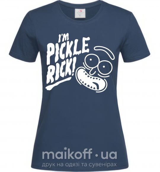 Женская футболка Pickle Rick Темно-синий фото