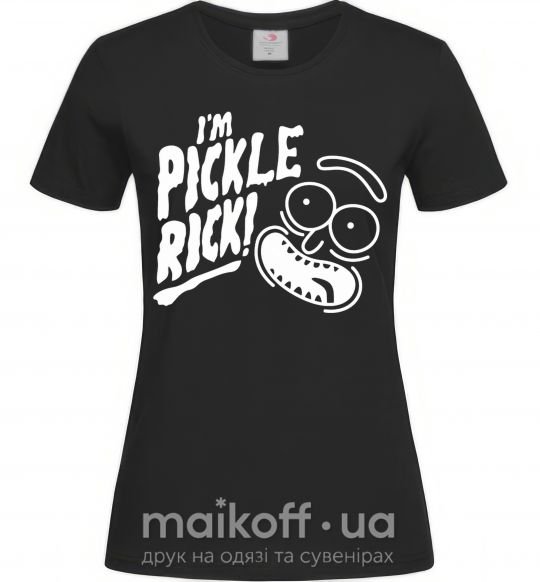 Жіноча футболка Pickle Rick Чорний фото