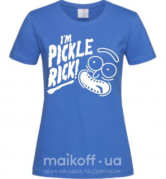 Жіноча футболка Pickle Rick Яскраво-синій фото