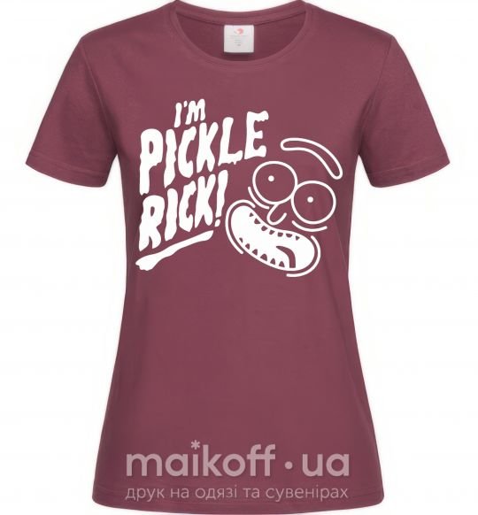 Жіноча футболка Pickle Rick Бордовий фото
