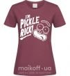 Жіноча футболка Pickle Rick Бордовий фото