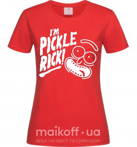 Женская футболка Pickle Rick Красный фото