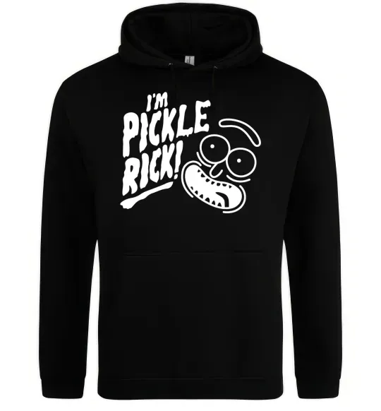 Чоловіча толстовка (худі) Pickle Rick Чорний фото