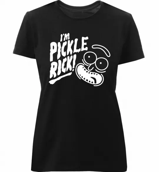 Женская премиум футболка Pickle Rick Черный фото