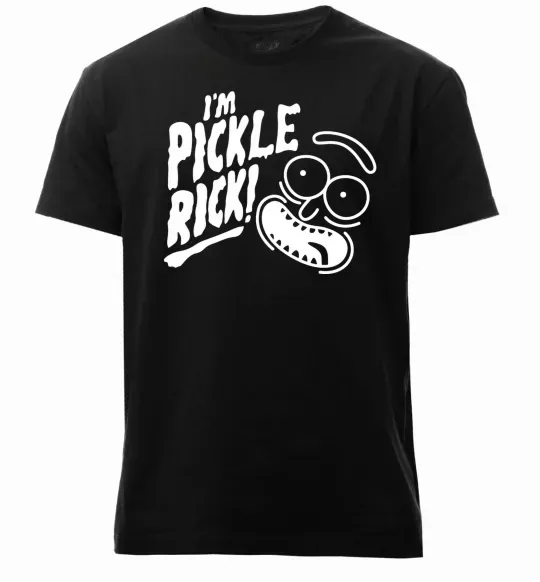Мужская премиум футболка Pickle Rick Черный фото