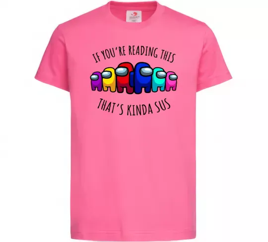 Дитяча футболка Among us kinda sus Яскраво-рожевий фото