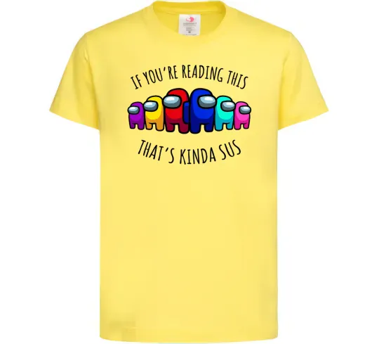 Дитяча футболка Among us kinda sus Лимонний фото