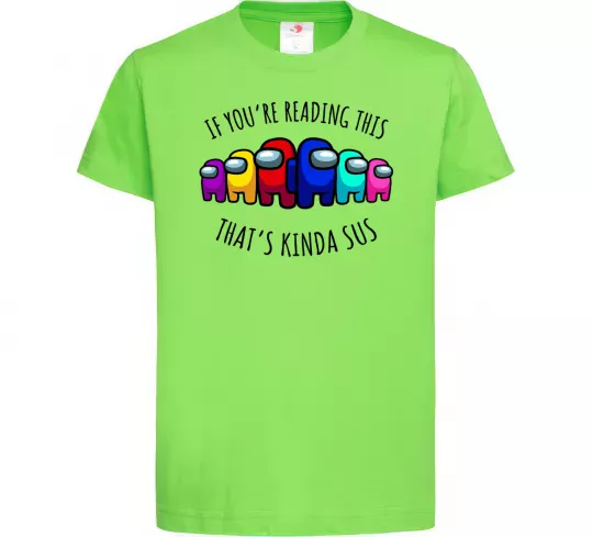 Дитяча футболка Among us kinda sus Лаймовий фото