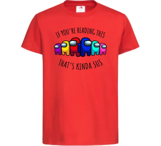 Дитяча футболка Among us kinda sus Червоний фото