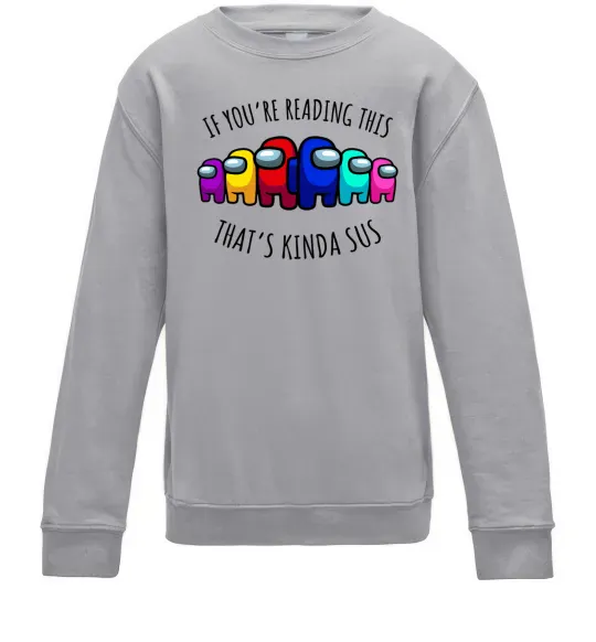 Дитячий світшот Among us kinda sus Сірий меланж фото