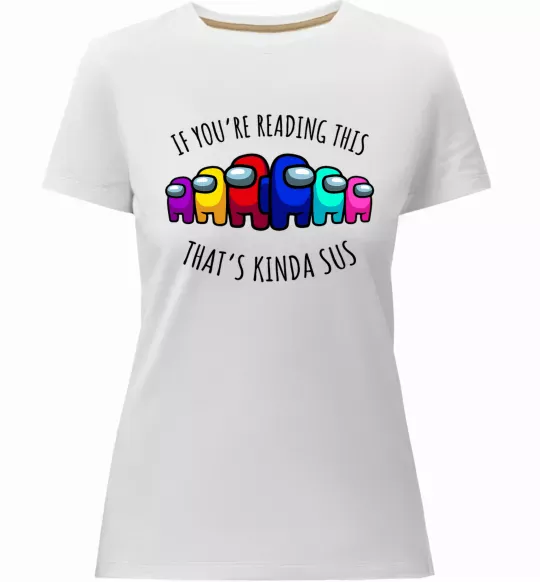 Жіноча преміум футболка Among us kinda sus Білий фото